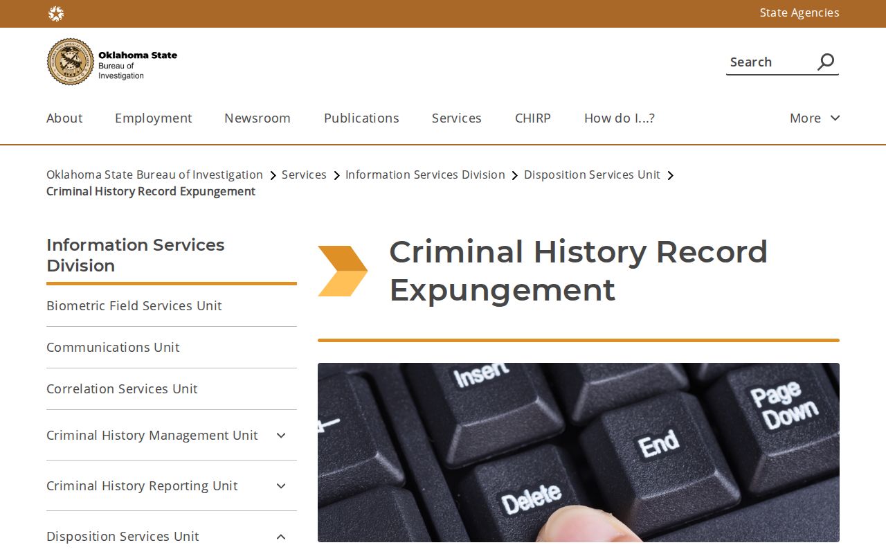 Oklahoma expungement information for McClain County booking records